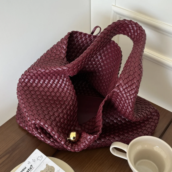 2025-07-30T145024.724.png Burgundy Hand-Woven Leather Hobo Bag Old Money Office Style