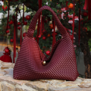 2025-07-30T145933.298.png Burgundy Hand-Woven Leather Hobo Bag Old Money Office Style