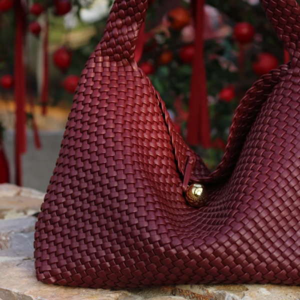 2025-07-30T150007.557.png Burgundy Hand-Woven Leather Hobo Bag Old Money Office Style
