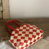 43_3e0051db-1575-416b-89d2-c82235ce27a7.png Japanese Woven Wooden Chip Handbag Red Plaid Basket Tote, Handmade Retro Picnic-Style Bag