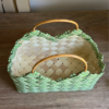 47_05bc023a-d109-4c64-80c0-0eb1b45a2e6b.png Japanese Green Woven Wooden Chip Handbag Large Handmade Basket Tote, Natural Retro Picnic Bag