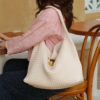 Old Money Handwoven Leather Hobo Bag Ivory White | Timeless OL Chic