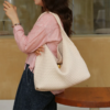 Old Money Handwoven Leather Hobo Bag Ivory White | Timeless OL Chic