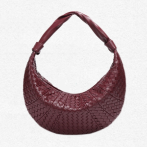 gif_-2025-09-24T205354.091.png Luxury Handwoven Crescent Shoulder Bag Solid Color Angora Red, Fashion Elegant Minimalist Purse